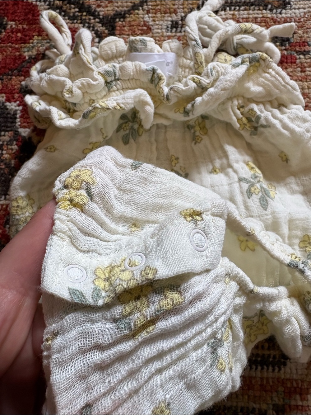 Angel Dear | Cream Floral Buttercup Bouquet Bubble | 6-12M - Picture 6 of 8